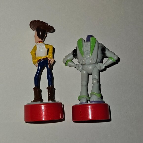 2 Toy Story Buzz Lightyear Woody Disney Small Figure Lot Birthday Cake Topper - Picture 4 of 7